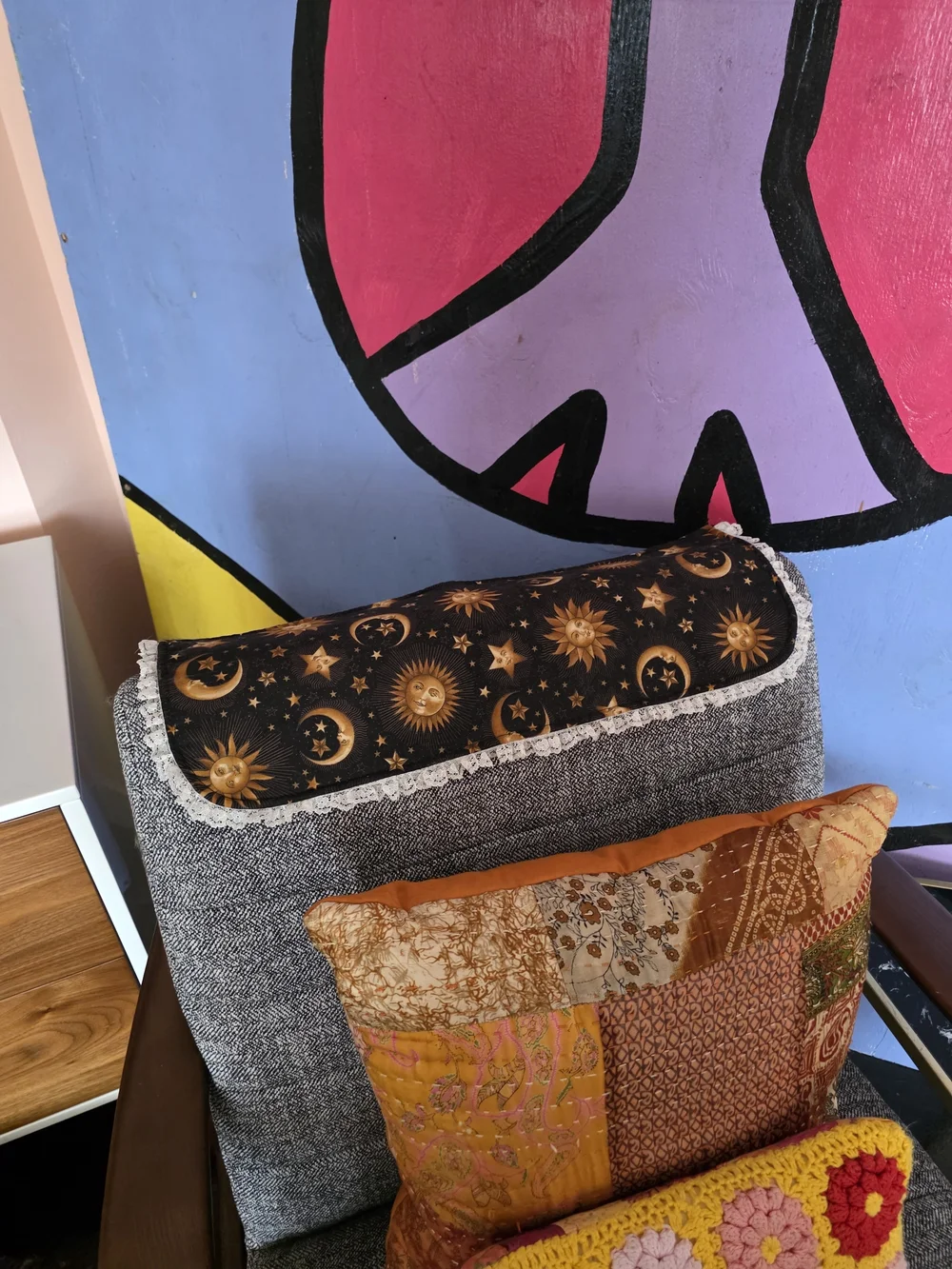 Vintage Whimsigoth Small Tablecloth 90s Celestial Altar Boho Home Decor